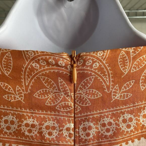 Vintage Threads‎ Saks Fifth Avenue Orange Embroidered Dress Size S Boho Peasant - Picture 12 of 13